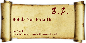 Bohács Patrik névjegykártya