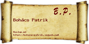 Bohács Patrik névjegykártya